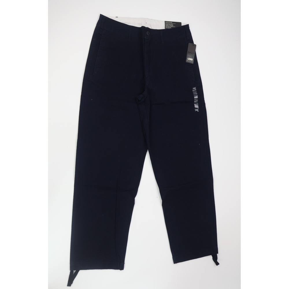 LCKR Pants Relaxed Fit Small Navy Blue Cotton Blend‎ Casual NWT